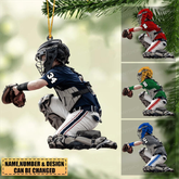 Personalisierte Baseballspieler für Anfänger – doppelseitiges Ornament