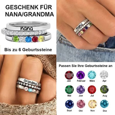 Großmutterringe mit Geburtssteinen für Enkelkinder