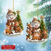 Omas kleine Rentiere - Personalisiertes Acryl-Flachornament, Weihnachtsgeschenk für Oma