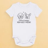 Personalisierter Baby-Onesie – Personalisierte Babyparty, Geschenke zur Geschlechtsenthüllung für neue Mütter, neue Väter, neue Eltern, Hundepapa und -mama – Neuling im Hundetrupp