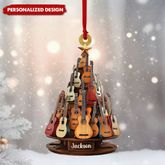 Personalisierte klassische Gitarre 2D flache Ornament, Gitarre Weihnachtsschmuck