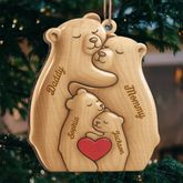 Individuelles Holzornament – Personalisierte Weihnachts- und Geburtstagsgeschenke für Mama, Papa und Kinder – Unser kleiner Bärenclan