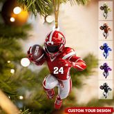 Personalisierte Weihnachtskugel zum Thema American Football, Geschenk für American-Football-Fans