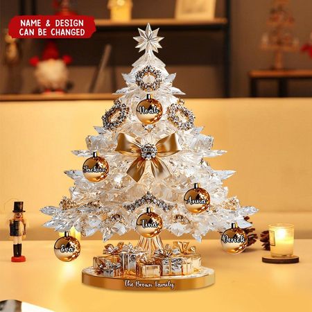 Frohe Weihnachten – Personalisierte Acrylplakette in individueller Form für die Familie