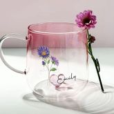 Sie sind die schönste Blume - personalisierte benutzerdefinierte rosa Farbverlauf Glasbecher