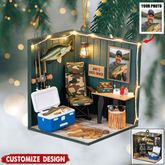 Personalisierte Weihnachtskugel  Fischerhütte  – Geschenk für Angelfreunde