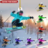 Personalisierter Ski-Weihnachtsschmuck, Geschenke für Skifahrer und Snowboarder