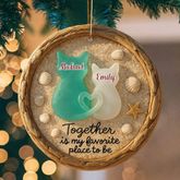 Together Is My Favorite Place to Be - Personalisiertes Seeglas-Katzenpaar-Strandornament