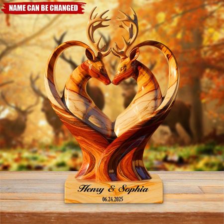 Hirsch paar Plaque - Personal isierte Jubiläums geschenke für Paar