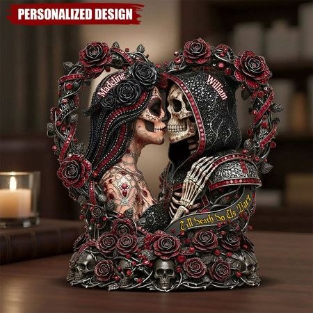 Zuckers chädel bis zum Tod machen uns auseinander-Personal isierte Schädel Acryl-Plakette