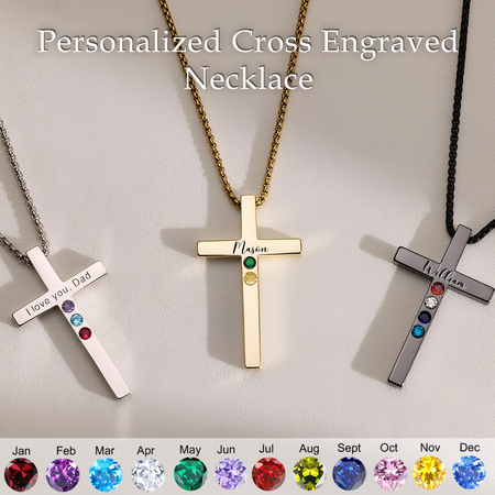 Personal isierte Kreuz gravierte Halskette