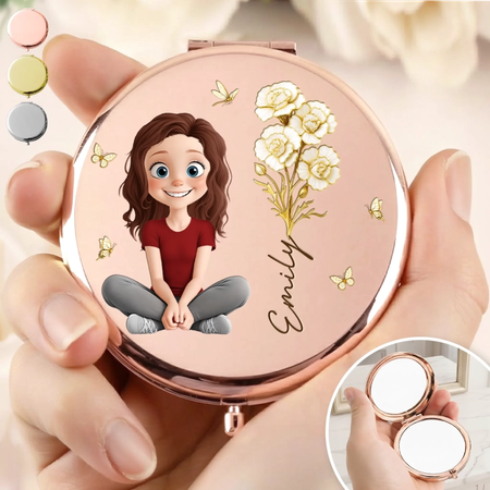 Custom Compact Spiegel-personal isierte Geburtstags geschenke für Tochter-Liebe, die sie in der Nähe tragen kann