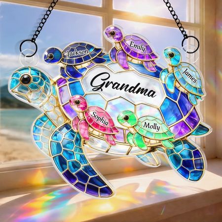 Individuelle Fenster hängende Sun catcher Ornament-personal isierte Muttertag Geburtstags geschenke für Mama, Oma-Liebe erhellt jeden Tag