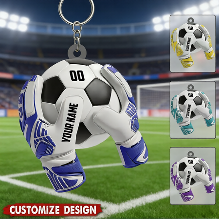 Personalisierter Fußball-Schlüsselanhänger ⚽ – mit deinem Namen & deiner Nummer