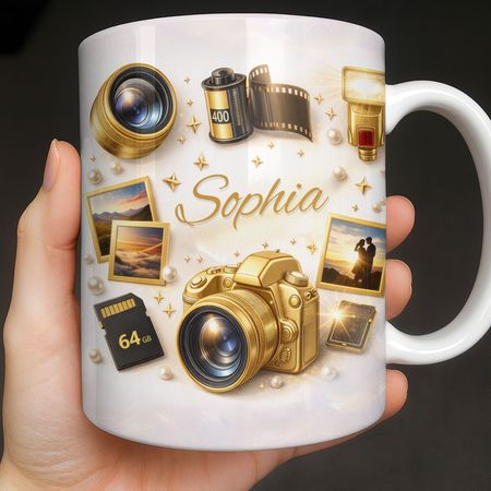 Nehmen Sie jeden schönen Moment Gold Kamera und Fotografie Icons-personal isierte benutzer definierte Kaffeetasse
