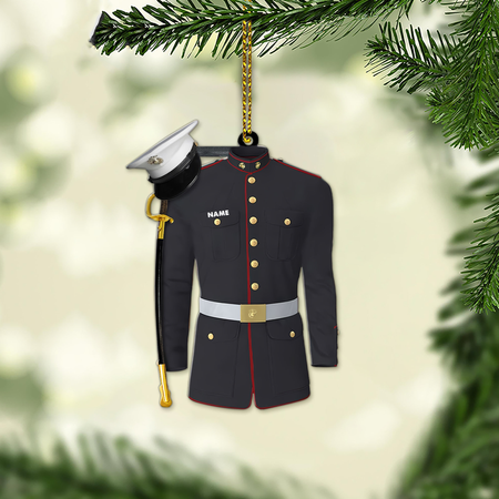 Marine Uniform Ornament - Personal isierte individuell geformte Acryl Ornament-Weihnachts geschenk für Militär, Armee Vater, Ehemann