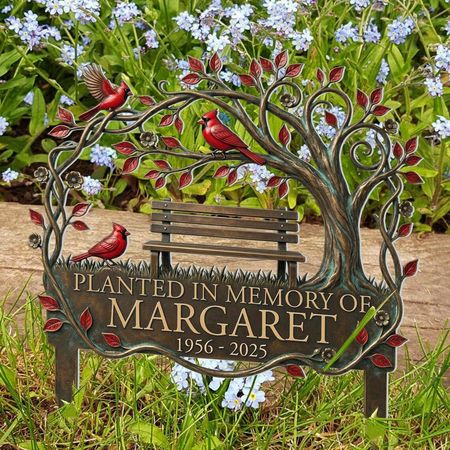 Personal isierte Memorial Cardinal Garden Pfahl, Erinnerungs geschenk für sie, Custom Metal Grave Marker, Sympathie Garten Dekor, in liebevollen Erinnerungen
