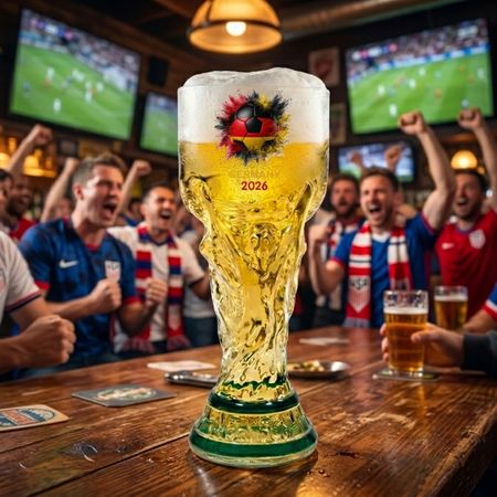 🍺Personal isiertes Fußballfan-Bierglas-benutzer definierte Landesflagge-Trophäen-Pint-Glas