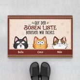 Auf Der Bösen Liste Bereuen Wir Nichts - Personalisiertes Geschenk | Fußmatte für Katzenhalter