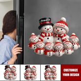 3D Effect Cute Snowman Family Christmas Decor Personalized Decal