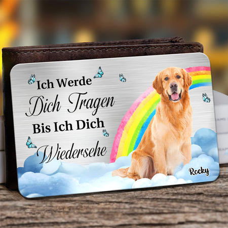 Foto-Brieftasche-Karte mit Regenbogen Trauergeschenk für Haustier
