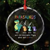 Papasaurus Mamasaurus - Personalisierte Geschenke Familie | Glas Ornamente Mama Papa