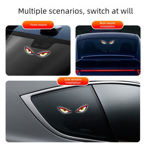 Car Demon Eye Solar Wireless Decorative Light LED Warning Light for Triangular Window and Rear Window - Fun Ambient Light