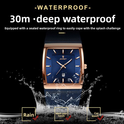 Luxury ultra-thin men's watch, waterproof, calendar mesh strap, business watch, waterproof wristwatch