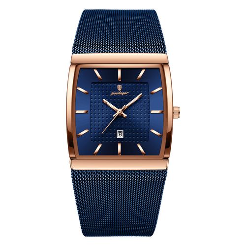 Luxury ultra-thin men's watch, waterproof, calendar mesh strap, business watch, waterproof wristwatch
