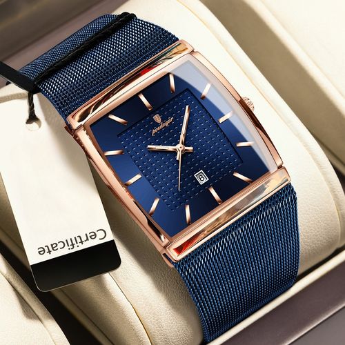 Luxury ultra-thin men's watch, waterproof, calendar mesh strap, business watch, waterproof wristwatch