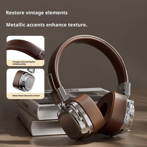 Retro-style over-ear Marshall true wireless Bluetooth earbuds with heavy bass, noise cancellation, and high-fidelity sound.