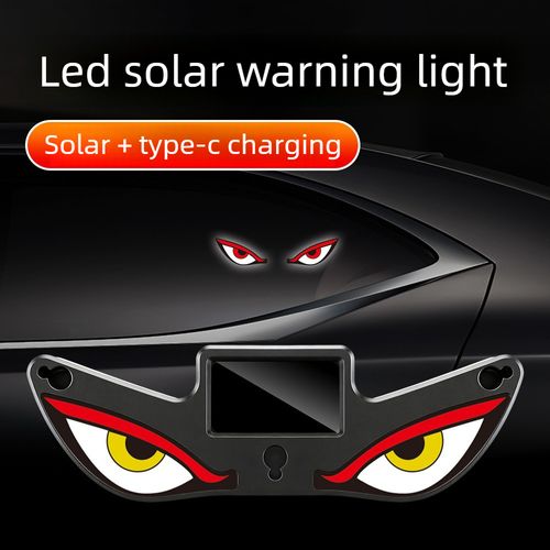Car Demon Eye Solar Wireless Decorative Light LED Warning Light for Triangular Window and Rear Window - Fun Ambient Light