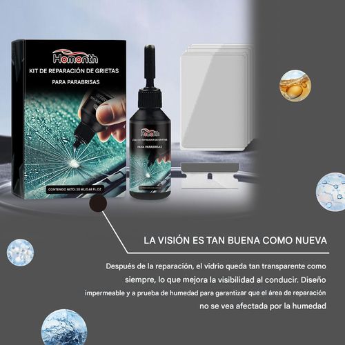 Kit de reparación de parabrisas de coche, para reparar cristales dañados, agrietados, con marcas de diana y estrella.