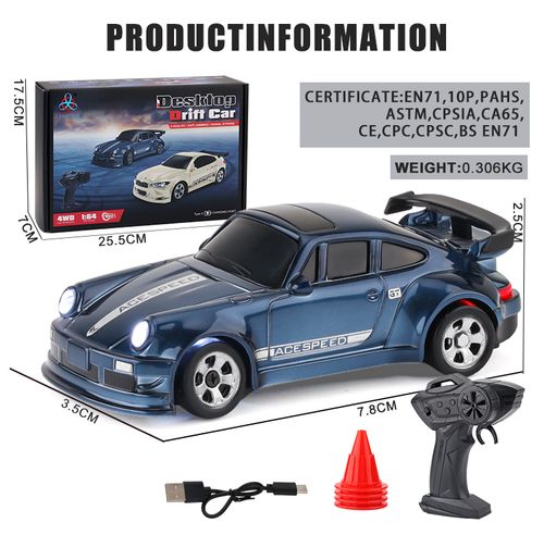 I've never seen such a small remote control car. You can experience the wonderful drifting and stunts on your desk, counter, or anywhere!