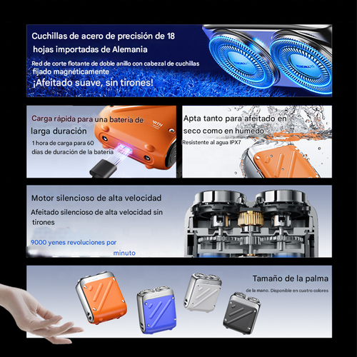 Mini barbeador elétrico portátil recarregável USB de bolso para homens, ferramenta de barbear elétrica para uso facial