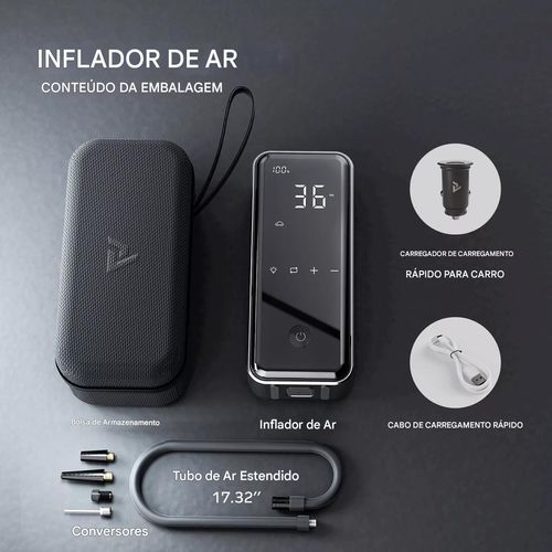 Bomba de ar elétrica portátil sem fio para carro, com sensor digital, 150 PSI, para encher pneus de carro, motocicleta, 4000 mAh