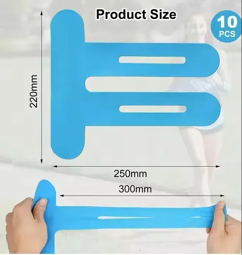 Knee Muscle Patches | 10 Waterproof Elastic Athletic Tapes for Knee Support and Pain Relief | Pre-cut Athletic Tapes for Joint Stabilization, Mesh Knee Bandages for Athletes