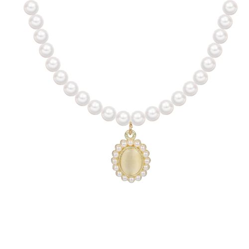 Colar de Pérolas no Estilo INS para Mulheres, Design Versátil e Específico, Cadeia de Clavícula Minimalista de Alto Nível com Pingente em Forma de Coração