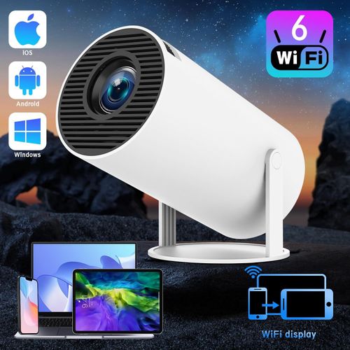 Mini Projector, HY300 PRO Portable Projector, Support 4K 1080P with Dual-Band WIFI6 5G Wireless 5.4 Bluetooth