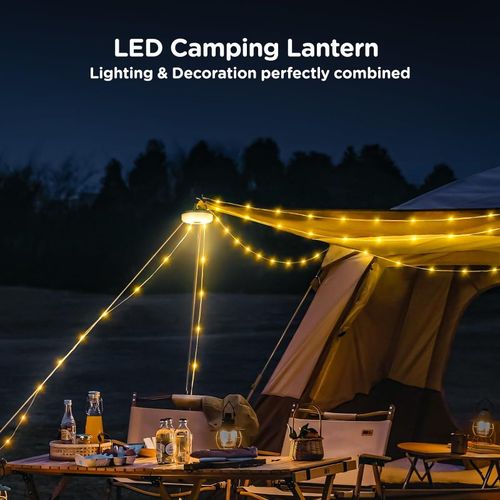 European and American popular retractable LED camping lights, tent atmosphere lights, multi-functional warm light colorful camping lights, Christmas decorative string lights.