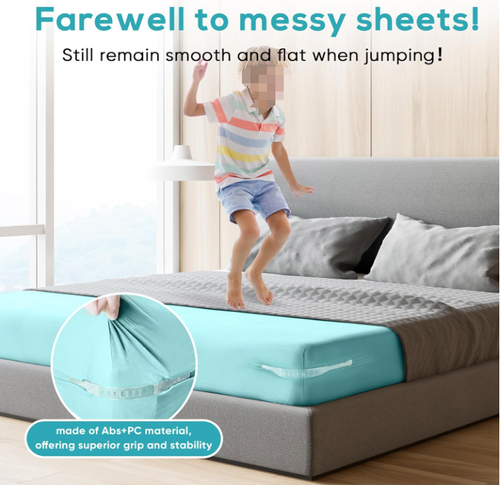 Easy Installation Bed Sheet Holders with Lock Strips Reusable Fitted All Mattress Holders No More Loose Sheets