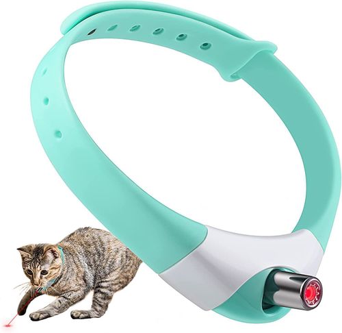Adjustable Cat Laser Collar USB Rechargeable Pet Laser Collar Led Light Teaser Cat Interactive Toy