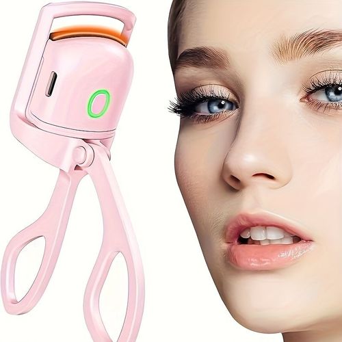 Portable small electric eyelash curler with heating function, rechargeable, curling and curling function