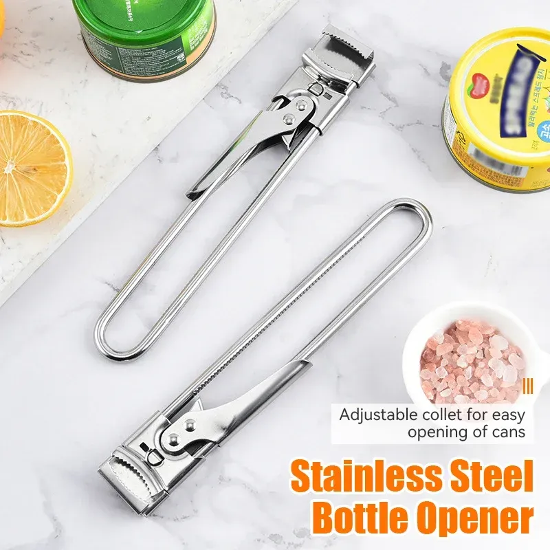 New Stainless Steel Adjustable Can Opener Multi-functional Kitchen Gadget Lazy Can Opener