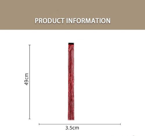 12 tablets Colorful Party Tinsel Hair Extensions Sparkling Seamless Clip-In Daily Wear Special Occasions