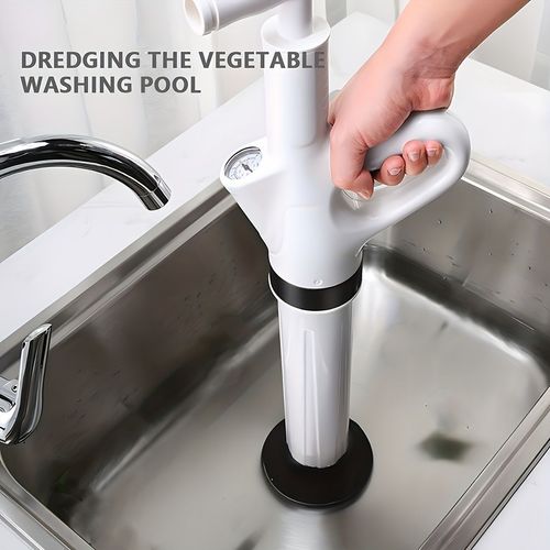 1pc Heavy-Duty Drain Jet Gun - Powerful Toilet Plunger for Unclogging Bathroom, Sink, and Floor Drains, Air Plunger Tool with Adjustable Pressure, No Electricity Needed, Durable Plastic Design