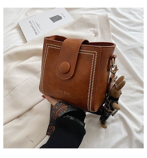 High Quality Small Square Bag New Style Fashion Bucket Bag Retro Ladies Shoulder Crossbody Bag