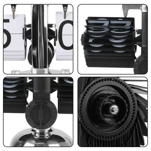 Vintage Automatic Flip Page Clock, Page-Turning Quartz Clock, Home Bedroom Office Desktop Decoration