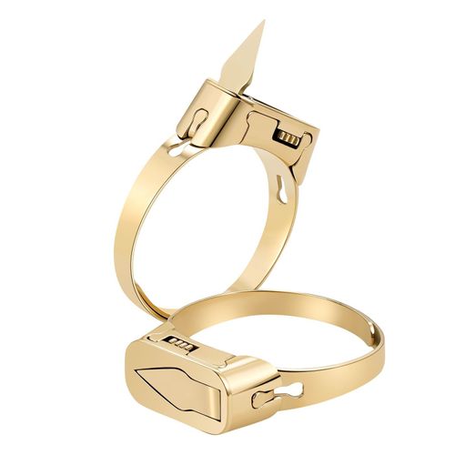 Multi-Functional Self-Defense Ring, Geometric Minimalist Hidden Blade, Adjustable-Opening Ring, Self-Defense Weapon
