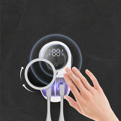 For Amazon Best Seller Double Wall-mounted Toothbrush Sanitizer Smart Sterilizer Box for Disinfecting UV Toothbrush Sanitizer